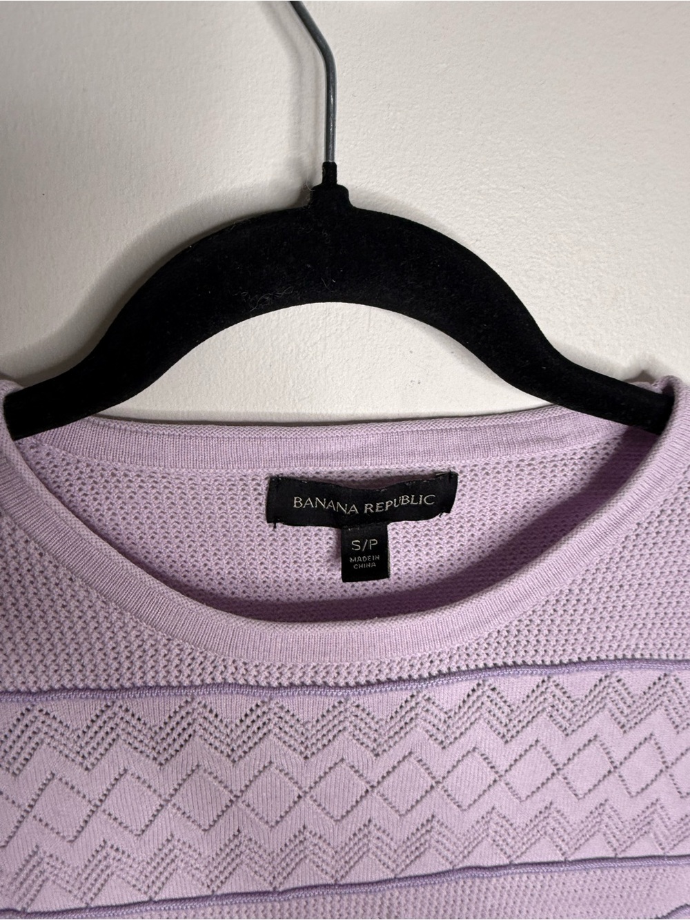 Banana Republic Lavender Pointelle Knit Long Sleeve Top size small - Picture 6 of 8